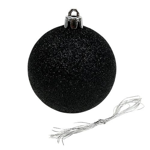 Floristik24 Bola de Navidad Black Mix Ø7cm plástico 6pcs