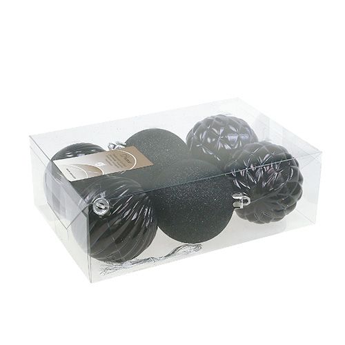 Floristik24 Bola de Navidad Black Mix Ø7cm plástico 6pcs
