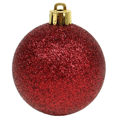 Artículo Adorno navideño rojo rubí mix Ø6cm 10p