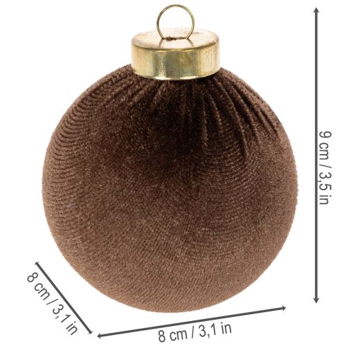 Adornos navideños con aspecto de terciopelo, mezcla de colores cálidos, 8 cm, 12 unidades. | Floristik24.es