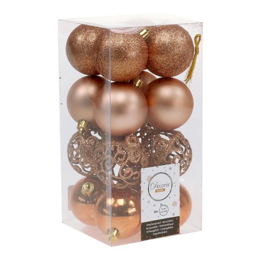 Floristik24 Bola de Navidad cobre oro Ø6cm 16 piezas