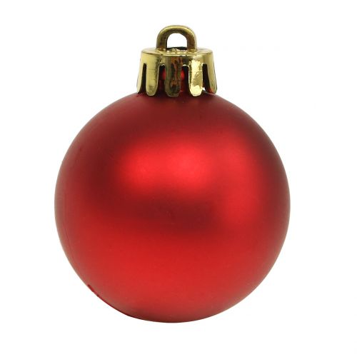 Floristik24 Bola navideña roja pequeña Ø4cm 16 piezas