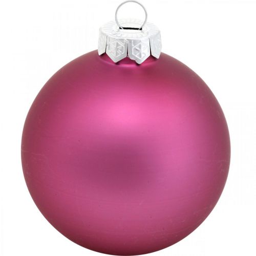 Bolas de Navidad, adornos para árboles de Navidad, bolas de árbol violeta H6.5cm Ø6cm vidrio real 24pcs