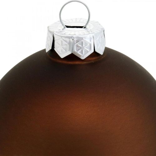 Floristik24 Bola para árbol de Navidad, adornos para árboles, bolas navideñas marrón H6,5cm Ø6cm vidrio real 24 piezas