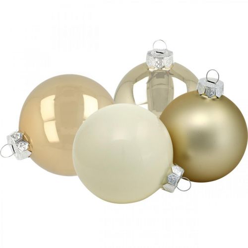 Bolas para árboles de Navidad, adornos para árboles, bolas de cristal blanco / nácar H8.5cm Ø7.5cm vidrio real 12ud