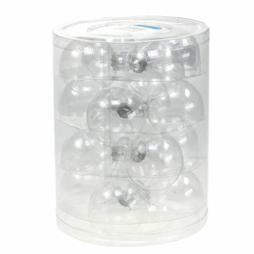 Floristik24 Bola navideña de cristal Ø7,5cm transparente 12 piezas