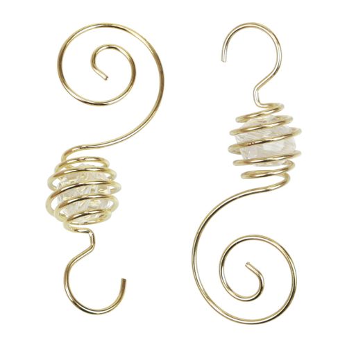 Floristik24 Percha de bolas navideñas, percha de bolas dorada 7cm 6ud