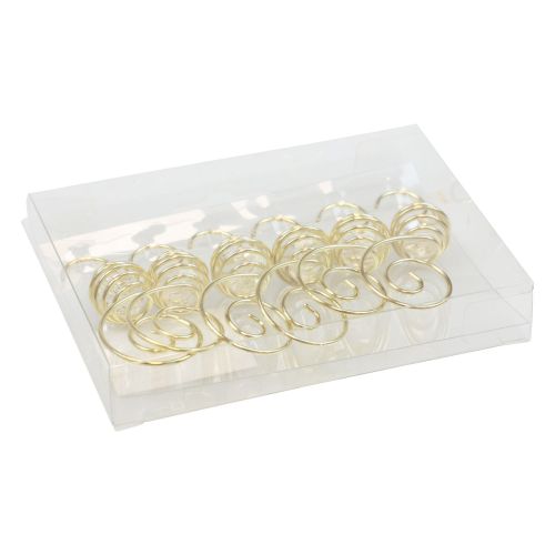 Floristik24 Percha de bolas navideñas, percha de bolas dorada 7cm 6ud