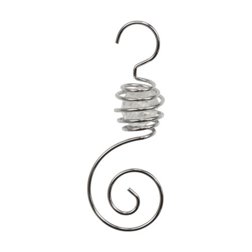 Floristik24 Percha de bolas navideñas, percha de bolas plateada 7cm 6ud