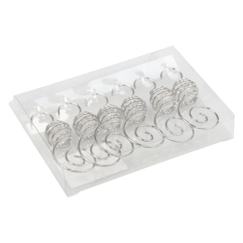 Floristik24 Percha de bolas navideñas, percha de bolas plateada 7cm 6ud