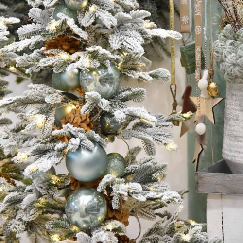 Artículo Bola de Navidad, adornos para árboles, bola de árbol de Navidad verde menta H6.5cm Ø6cm vidrio real 24pcs