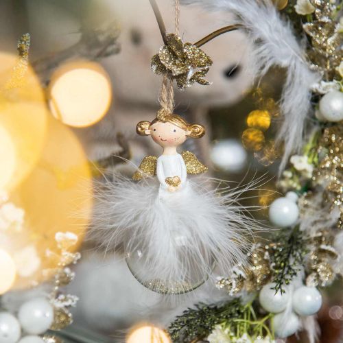 Floristik24 Bola de navidad angel decoraciones para arbol de navidad H11.5cm Ø6cm