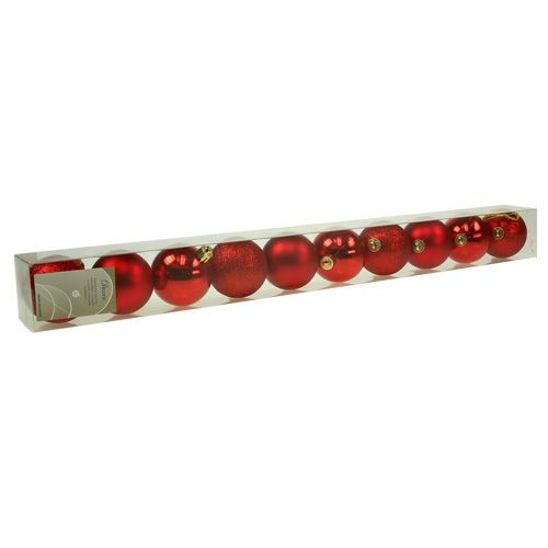 Floristik24 Bola navideña plastico roja 6cm 10uds