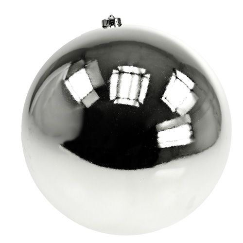 Floristik24 Bola navideña plástico grande plateada Ø25cm