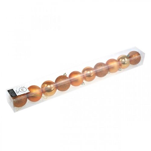 Floristik24 Bolas para árboles de Navidad, adornos navideños, adornos para árboles naranja plástico Ø6cm 10ud