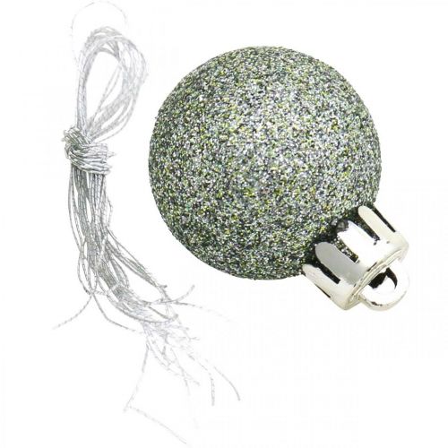 Floristik24 Mezcla de bolas de árbol, mini bola de Navidad, decoración de Adviento verde Ø2.5cm plástico 14ud