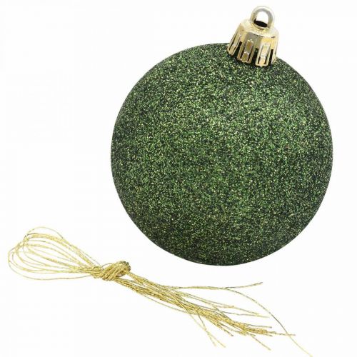Artículo Bolas de Navidad, Adornos de Adviento, Adornos para árboles de Navidad naranja / dorado / verde Ø5.5cm plástico 10ud