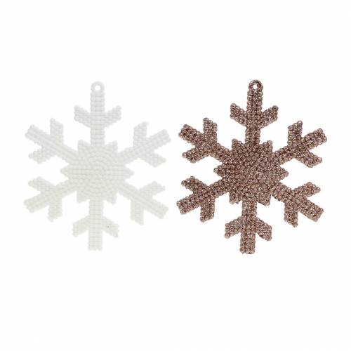 Floristik24 Decoraciones para árboles de Navidad en un juego rosa vieja, blanco, plástico verde 25 piezas