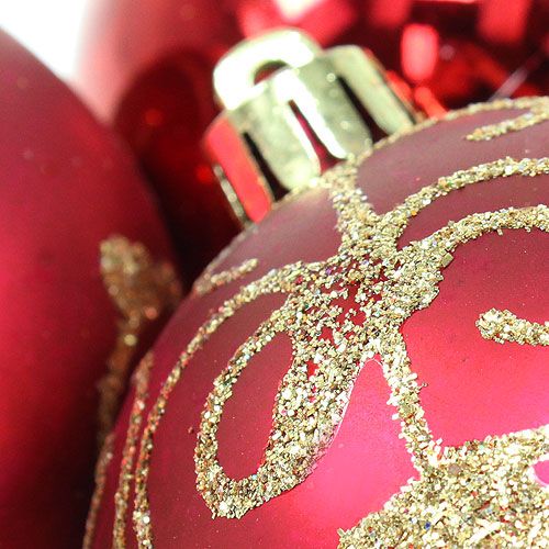 Floristik24 Bola navideña plástico rubí Ø70mm 8pcs