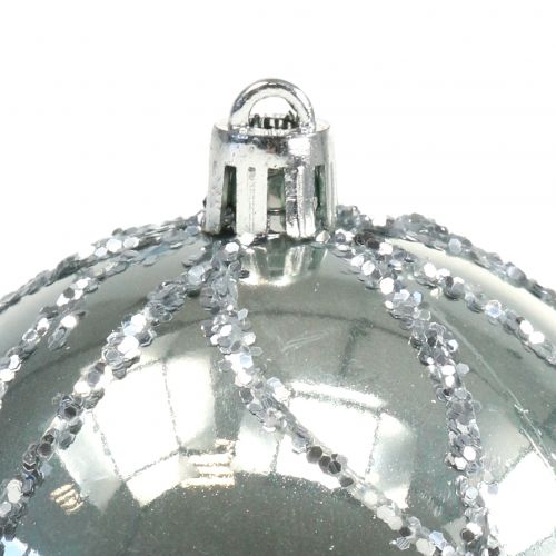 Floristik24 Bola navidad plastico plata Ø8cm 2pcs