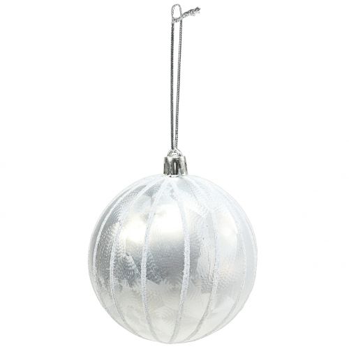 Floristik24 Bola de Navidad plástico blanco Ø8cm 2pcs