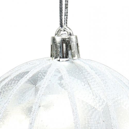 Artículo Bola de Navidad plástico blanco Ø8cm 2pcs