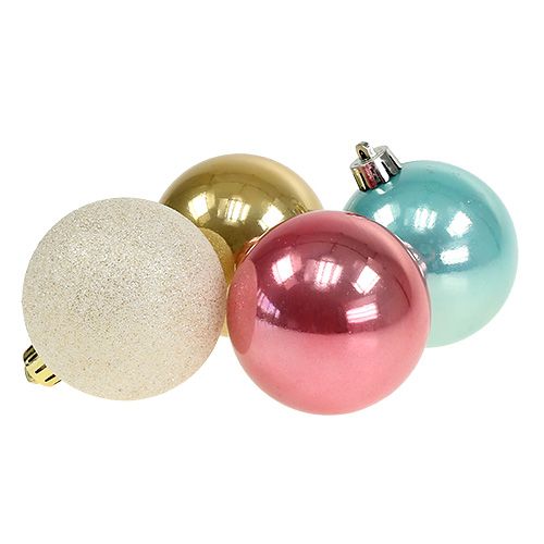 Floristik24 Set de bolas navideñas de plástico color pastel Ø6cm 30pcs