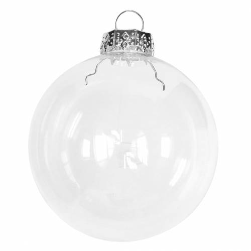 Floristik24 Bola navideña de cristal Ø7,5cm transparente 12 piezas