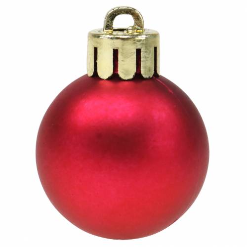 Artículo Decoración para árbol de Navidad Bola de Navidad roja 3cm 14 piezas