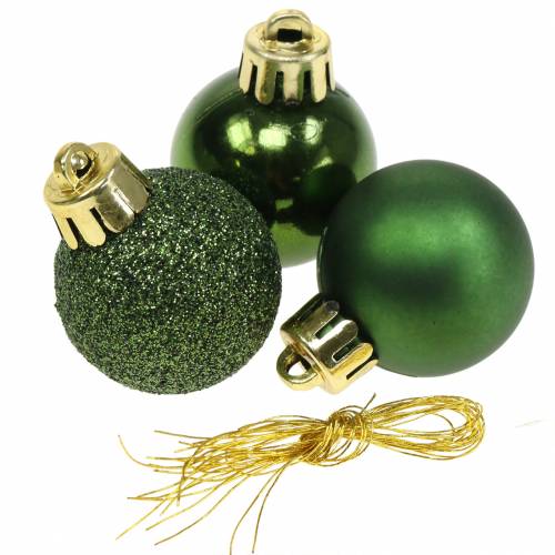 Decoración para árbol de Navidad Bola de Navidad verde 3cm 14 piezas