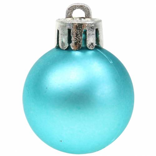Floristik24 Decoraciones para árboles de Navidad Bola de Navidad turquesa 3cm 14pcs