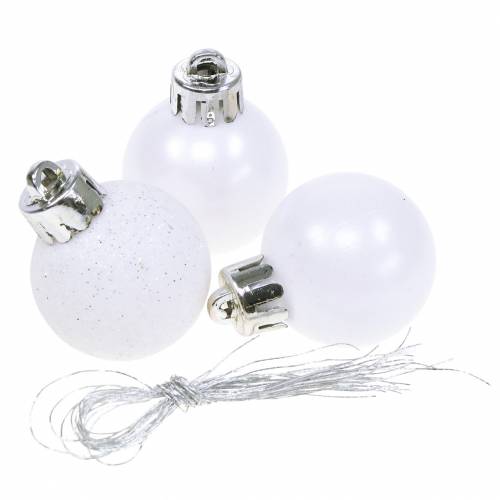 Floristik24 Decoración árbol de navidad bola de navidad blanca 3cm 14pcs