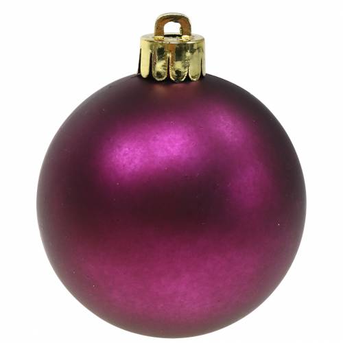 Floristik24 Decoración del árbol de navidad Bola de navidad Púrpura Ø6cm 12pcs
