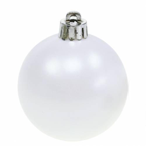 Floristik24 Decoración del árbol de Navidad Bola de Navidad blanca Ø6cm 12pcs