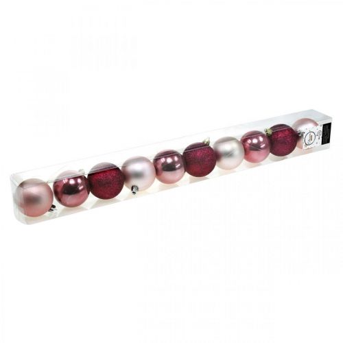 Floristik24 Bolas de Navidad, adornos navideños, colgantes de árbol rosa / rosa / rosa Ø5.5cm plástico 10ud