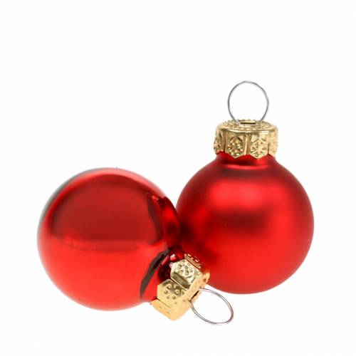 Artículo Mini bolas navideñas rojas surtidas Ø2,5cm 24uds