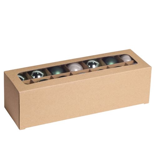 Artículo Bolas navideñas bolas de árbol de cristal verde gris 4cm 24 piezas