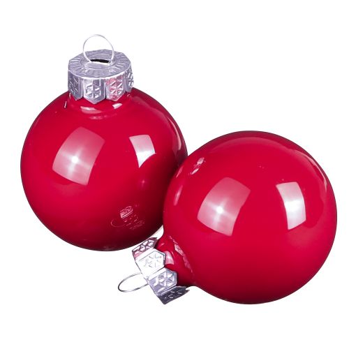 Floristik24 Bolas navideñas bolas de cristal para árboles en rojo Ø4cm 24 piezas