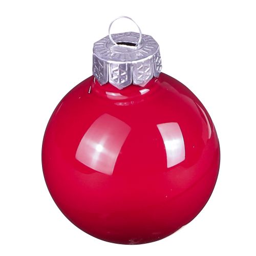 Artículo Bolas navideñas bolas de cristal para árboles en rojo Ø4cm 24 piezas