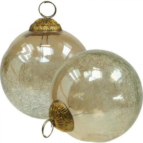Bolas de Navidad bolas de árbol de Navidad de vidrio transparente, marrón Ø10cm 3pcs