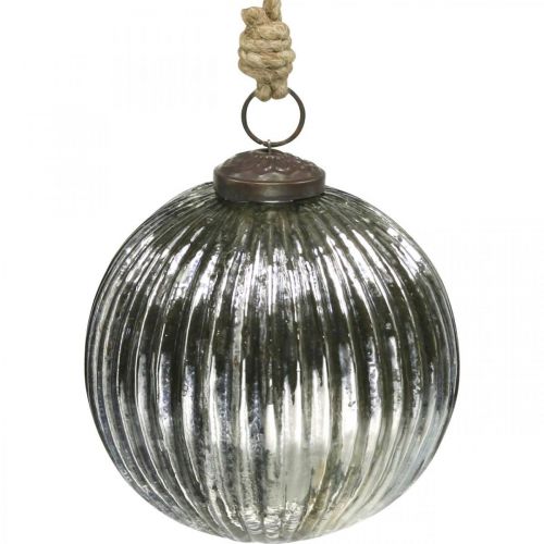 Floristik24 Bolas de navidad bolas de árbol de navidad de cristal plata con ranuras Ø10cm 2pcs