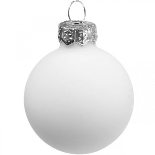 Floristik24 Bolas de navidad cristal bola de cristal blanco mate/brillante Ø4cm 60p