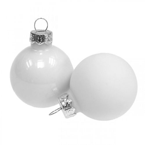 Floristik24 Bolas de navidad cristal bola de cristal blanco mate/brillante Ø4cm 60p