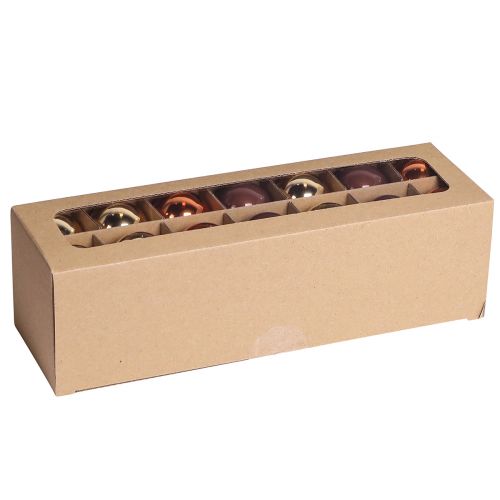 Artículo Bolas navideñas mezcla de bolas de vidrio marrón dorado Ø4cm 24 piezas