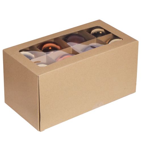 Artículo Bolas navideñas mezcla de bolas de cristal marrón dorado Ø7,5cm 12 piezas