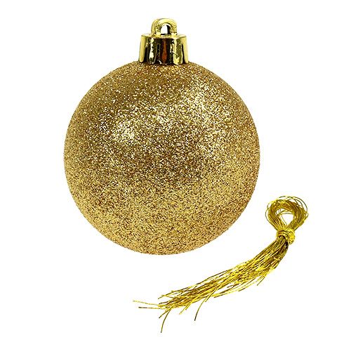 Artículo Bolas navideñas oro, rojo mix plastico Ø6cm 30p