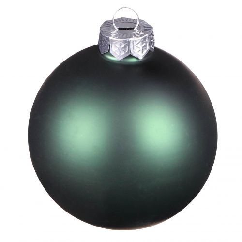 Artículo Bolas navideñas bolas de cristal verde gris Ø7,5cm 12 piezas