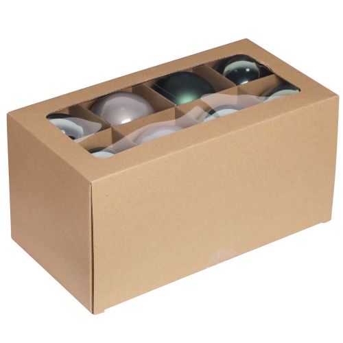 Artículo Bolas navideñas bolas de cristal verde gris Ø7,5cm 12 piezas