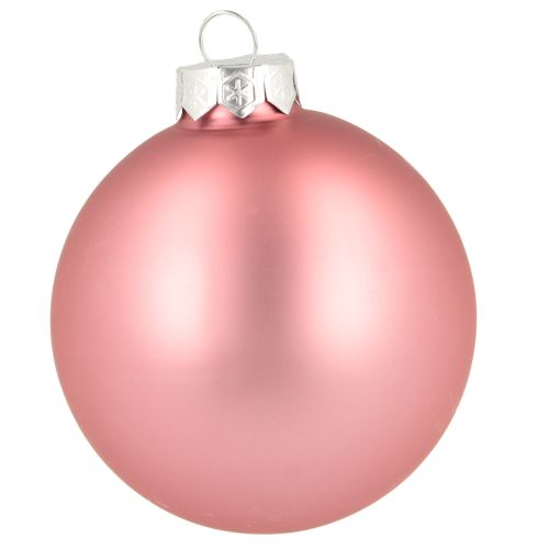 Artículo Bolas navideñas de cristal rosa grisáceo Ø7,5cm 14 uds
