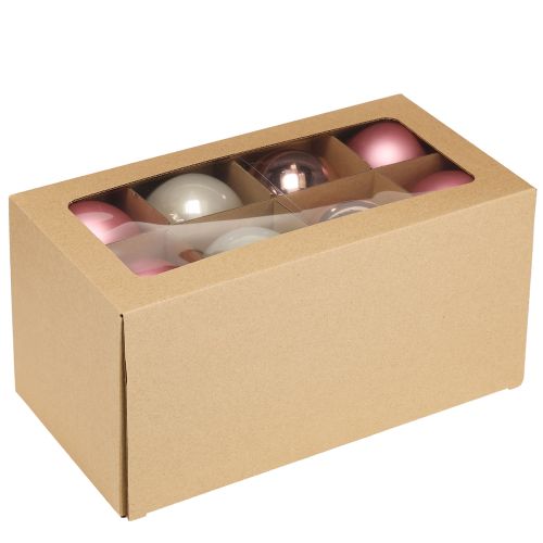 Artículo Bolas navideñas de cristal rosa grisáceo Ø7,5cm 14 uds